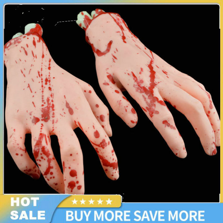 halloween-bloody-props-ปลอมน่ากลัว-severed-hand-broken-feet-สำหรับบ้านผีสิง-halloween-zombie-party-decorations