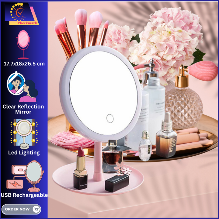 Checkmark LED Mirror Vanity Mirror LED Makeup Mirror Rechargeable