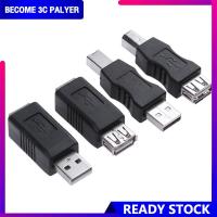 4ชิ้นขั้วต่อเครื่องพิมพ์ USB USB 2.0ชนิดตัวเมียไปยัง Micro B อะแดปเตอร์ชายอะแดปเตอร์เปลี่ยนขั้ว