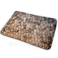 [A VOGUE] Dark Gold AndMermaid Scales Mat RugAnti Slip Floor Mats Bedroom AbstractBlinkFish Scale Fish