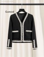 ❇┅ sdeifhruhvfu Mulheres casaco de lã alta qualidade artesanal beading outerwear senhoras elegantes outwear feminino curto topo engrossar outono inverno frisado