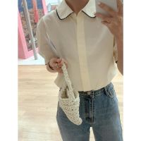 ◄ 60665 Color Matching Short-Sleeved Lapel Loose Bottoming Shirt