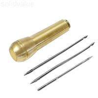 COD DSFGREYTRUYTU Sewing Awl Copper Handle with 3 Needles Hand Stitcher Sewing Awl Shoes Repair DIY Repairing Canvas Leather Tool solidvalue