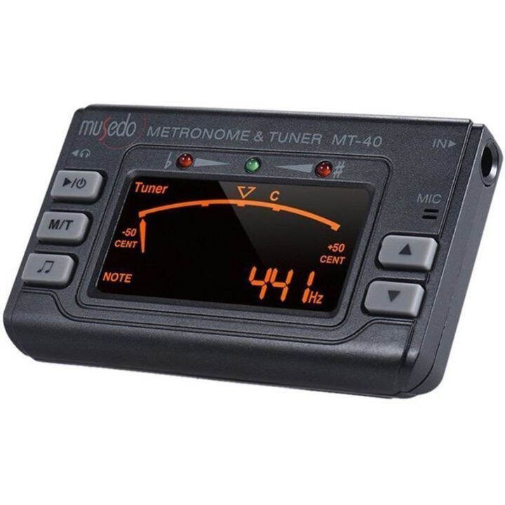 musedo-mt-40-metronome-amp-tuner-เครื่องตั้งสายกีตาร์-amp-เมโทรนอม-แบบดิจิตัล-หน้าจอแสดงผล-lcd-ต่อหูฟังได้-guitar-tuner-แถมฟรีถ่านพร้อมใช้งาน