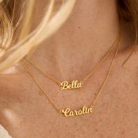 ▫◄  Custom Couple Name Layer Choker Personalized Nameplate Pandent Necklace for Mens Jewelry