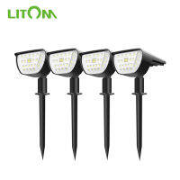 2021LITOM 32 LEDs Motion Sensor Garden Solar Lights IP67 Waterproof 3 Modes Outdoor Landscape Spotlights Lawn Lamp for Yard Garden