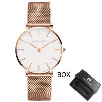 Japan Quartz Movement High Quality 36mm Hannah Martin Women Stainless Steel Mesh Rose Gold Waterproof Ladies Watch Dropshipping