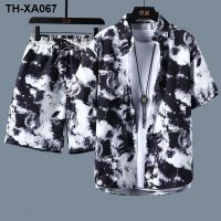 22 summer cool new men beach suits joker male leisure ins vintage suit flower