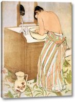 1891อาบน้ำผู้หญิงโดย Mary Cassatt-รูปภาพพิมพ์บนผ้าใบแกลเลอรี่ห่อ-พร้อมที่จะแขวนผ้าใบพิมพ์1ชิ้นกรอบไม้ด้านในหรือไร้กรอบ