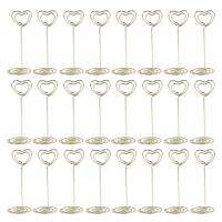 24Pcs Place Card Holders Heart Shape Table Number Stands Table Number Holders for Party Menu Clips