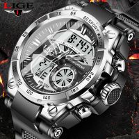 LIGE 2023 Digital Watch Men Sports Waterproof Quartz Watch For Men BOX 【JYUE】