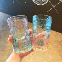 Starbuck ถ้วยฤดูร้อนสีชมพูสีเขียวไล่ระดับสี Glacier Pattern Frosted แก้วคู่กล่องของขวัญชุด