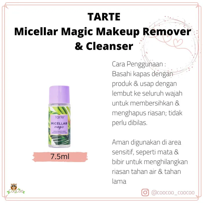 Best Seller!!) Tarte Micellar Magic Makeup Remover & Cleanser - 7.5Ml |  Lazada Indonesia