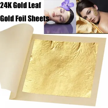 24K Pure Gold Leaf Edible Gold Foil Sheets for Cake Decoration Arts Crafts  Paper Painting Skin Care Home Real Gold Foil Gilding - AliExpress