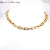 5PCS, Fashion CZ Crystal Zircons Link Chain Choker Necklace For Women Charm Necklace Collares Jewelry