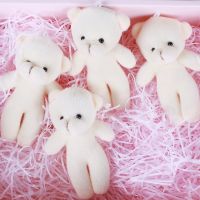 40pcs/Lot Beige Mini Teddy Bear Stuffed Animals Plush Toy Bouquet Bare Bears Flowers for Wedding Gift Little Bear Small Pendant