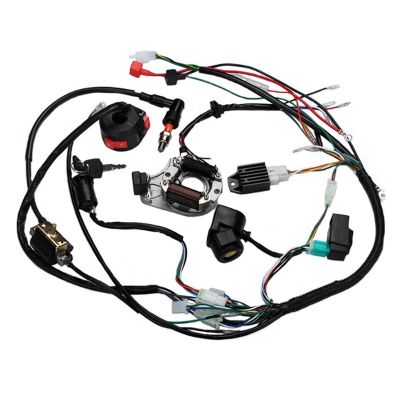 For Motorcycle ATV Quad Pit Bike 50 70 90 110 125Cc Wiring Harness Full Complete Electrics Wiring Harness CDI STATOR Parts Accessories