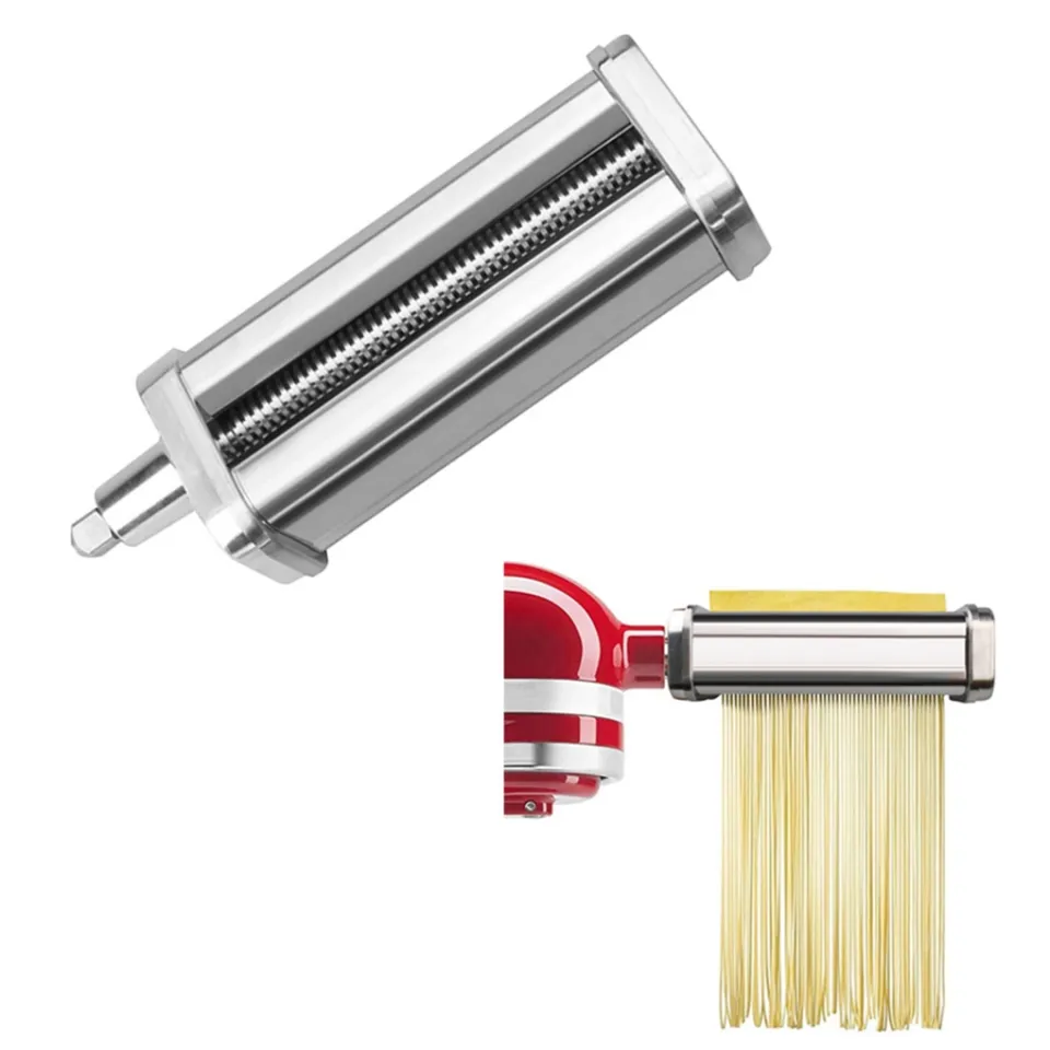 Metal Pasta Maker Attachment for KitchenAid Mixers -Kitchen aid Mixer  Accessories Pasta Attachment 3-in-1 Includes Pasta Roller, Spaghetti  Cutter, and