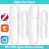 Tuya Smart ZigBee Door Window Contact Sensor Smart Home Wireless Door Detectors Open/Close APP Remote Alarm work with zigbee hug Household Security Sy