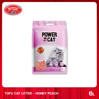 [MANOON] POWER CAT Tofu Cat Litter HoneyPeach 6L ทรายแมวเต้าหู้ สูตรฮันนี่พีช ขนาด 6 ลิตร