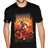 เสื้อยืด Doom ผู้ชายเสื้อยืดผ้าฝ้ายวิดีโอเกมสำหรับผู้ชายผู้หญิง