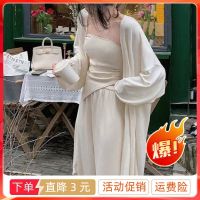 original Uniqlo New Fashion Thin ice silk knitted cardigan womens summer outerwear mid-length loose shawl sunscreen blouse air-conditioning shirt top coat