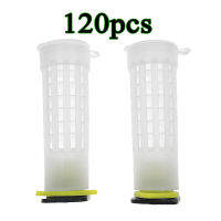 120PCS Queen Nicot Rearing พลาสติกผม Roller Cage Intrudction Protector เซลล์ป้องกัน Unhatched Queen Apiculture เครื่องมือ