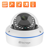 Techage Super HD 4MP 5MP PoE IP กล้องโดมในร่ม Eplosion-Proof กล้องวงจรปิดการบันทึกเสียง P2P การเฝ้าระวังวิดีโอ