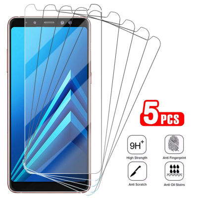 5PCS Clear Tempered Glass Screen Protector Film For Samsung Galaxy A7 J4 A6 A8 Plus A9 2018 Shatterproof Glass Screen Film
