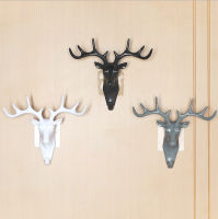 【cw】 Creative American Hook Three-Dimensional Deer Head Shape Wall Decorative Hanging Living Room Bedroom Coat and Hat Hook Seamless Hook ！