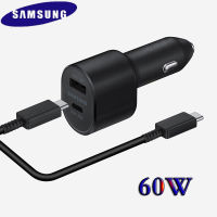 CWOriginal SAMSUNG 60W USB Car Charger 3A Type C PD QC Fast Charging อะแดปเตอร์ศัพท์สำหรับ Samsung Galaxy S22 S21 S20หมายเหตุ20 Ultra S9