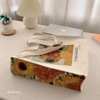 【July】 Museum Van Gogh Sunflower Painting Canvas Shoulder Large Shopping Student School