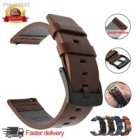 20mm 22mm Watch band Quick release Leather Strap for Samsung Galaxy Watch 3 Active2 40 44mm huawei watch gt 2 WatchBand 18 24mm