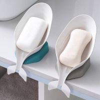 Dolphin Shape Soap Holder Drain Soap Box Plastic Soap Dish Suction Cup Soap Tray Bathroom Supplies Soap Dishes