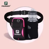 {PYAO Travel Department Store}PAUKAOT Sport Running Bags With 500Ml Water Bottle Waist Bag Men Women Fanny Pack Camping Hiking Bag Run Belt For Phone Pocket