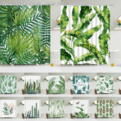 【CW】✔卐✈  3d Printed Shower Curtains Polyester Leaves Curtain