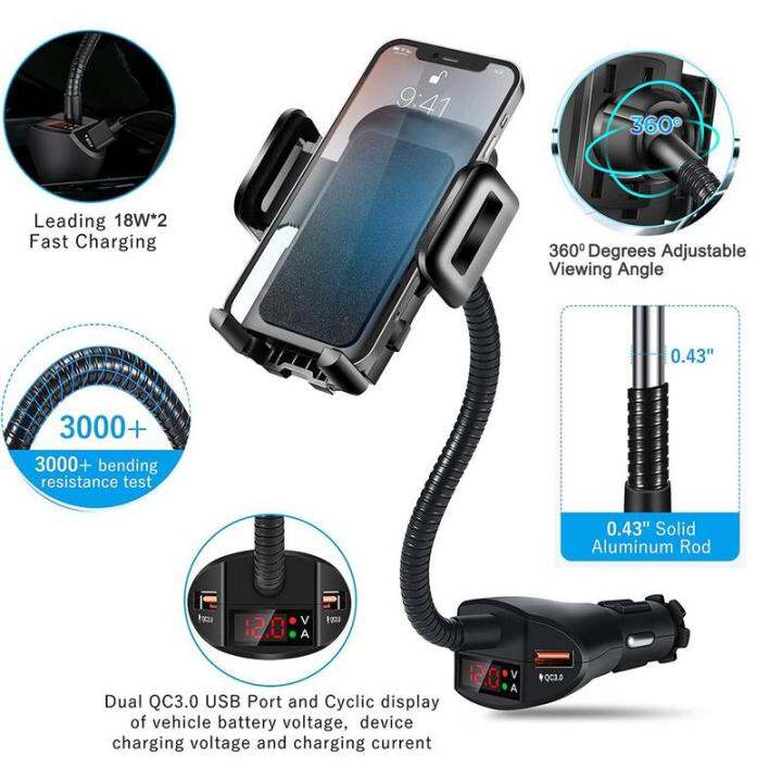 cigarettes-lighter-phone-holder-wireless-charger-phone-supportor-quick-charging-car-mount-lighter-with-flexible-gooseneck-for