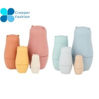 CREEPER 4pcs/set Matryoshka ตุ๊กตาเพนกวินทำรัง นกเพนกวิน สีเพ้นท์มือ ตุ๊กตา Matryoshka รัสเซีย ของเล่นเพื่อการศึกษาก่อนวัย 4ชิ้น/เซ็ต ของขวัญวันเกิดของขวัญ