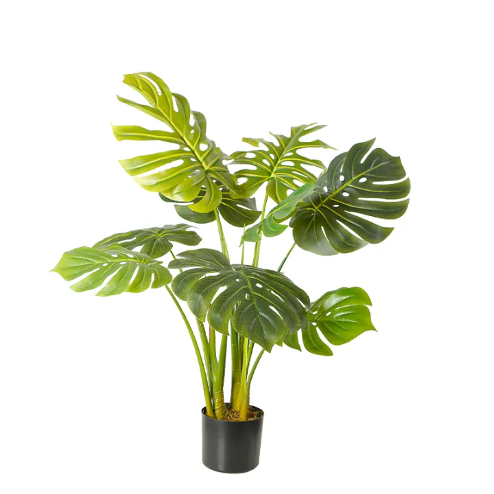 85cm Height Monstera Plant Green Leaf Artificial Plant with Pot Fake
