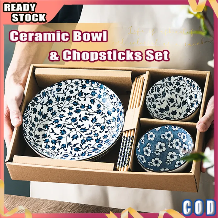 ceramic bowl and plates set Japanese style household ceramic tableware