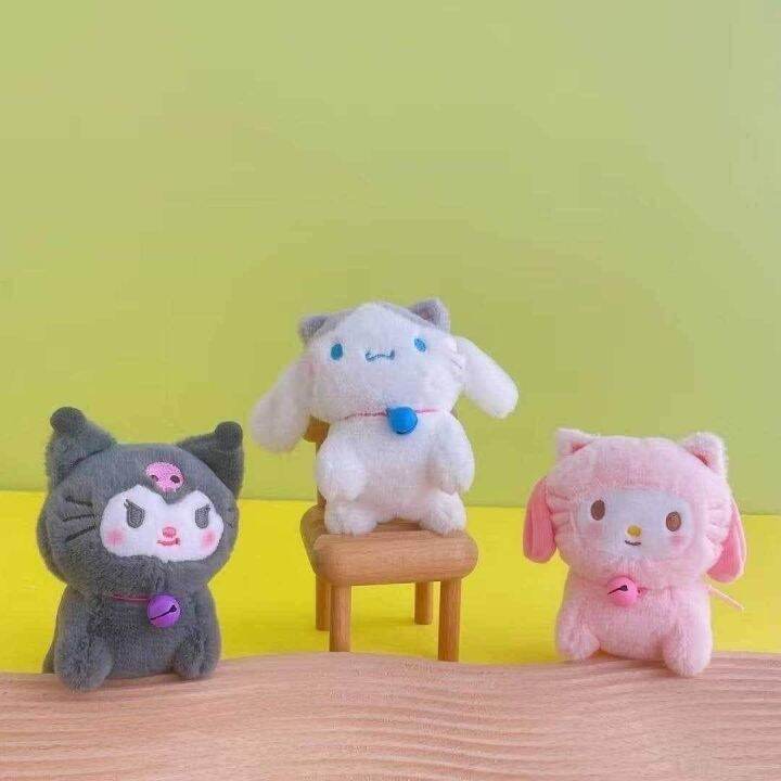 พวงกุญแจตุ๊กตาของขวัญ-ของฝาก-sanrio-character-ใส่ชุดน้องแมวเหมียว-ขนาดประมาณ-10-cm