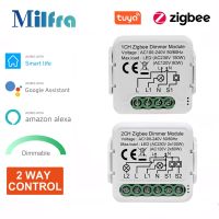 ☾ Tuya Zigbee Smart Dimmer Switch Module With Neutral 1/2 Gang Wireless Light Voice Remote Control Works with Alexa Google Home