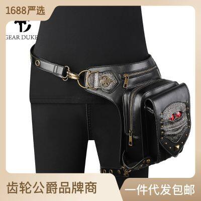 New Bag Womens European And American Punk Chain Bag Pu Niche Motorcycle Womens Shoulder Bag Running Bag Mens