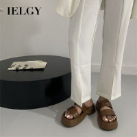 IELGY ผู้หญิงสวมใส่สบายๆด้านนอกหนา Soled รองเท้าแตะสบาย