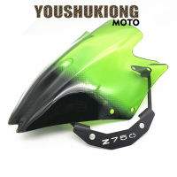 Motorcycle For Z 750 Z750 2007-2008-2009-2010-2011-2012 Wind Deflectore e Black Windshield With support frame