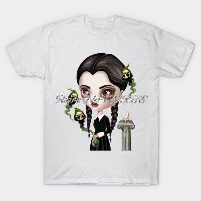 เสื้อผ้าผชเสื้อยืด พิมพ์ลาย Be Afraid Wednesday Addams สําหรับผู้ชายS-5XL