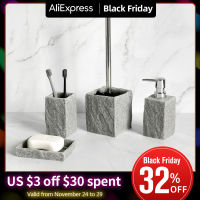 Bathroom Accessories Set Or Single Imitati Granite Iiquid Soap Dispenser Toothbrush Holder Cup Soap Dish Toilet Brush Holder