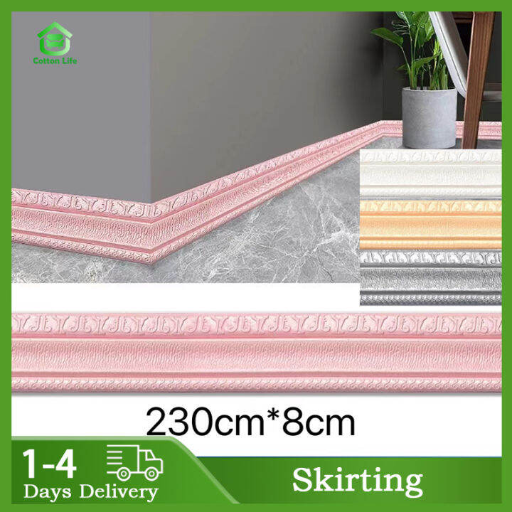 3d Embossed Length 230cm Width 8 Cm Foam Skirting Wall Border Wall