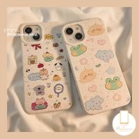 MissConnie เคสดอกไม้หัวใจลายกบหมีเป็ดน่ารักเข้ากันได้กับ IPhone 7 8 15 6 6S Plus XR 11 15 14 12 13 Pro Max X XS MAX SE 2020 15Plus ปลอกคอกันสุนัขเลีย