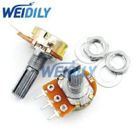 2PCS 20mm Shaft WH148 B1M 1M Linear Potentiometer With Nuts And Washers 3pin Single Joint WATTY Electronics